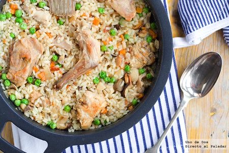 Receta otoñal de arroz con conejo