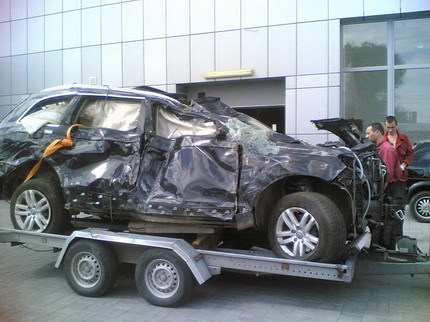 Cómo es un Audi Q7 siniestro total