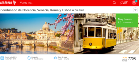 10 días en Florencia,Venecia,Roma y Lisboa por 775 euros 