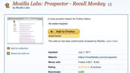 Con Recall Monkey realmente podrás buscar en tu historial de Firefox