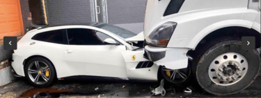 Lo despiden, y en venganza estrella un trailer contra el Ferrari GTC4 Lusso de su jefe