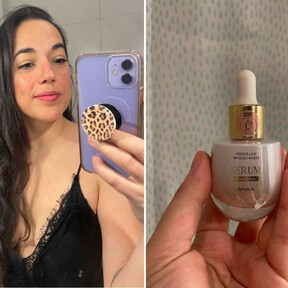 Probé el nuevo Sérum Camomila de Mercadona para un maquillaje ligero. Mi piel se ve iluminada y súper natural