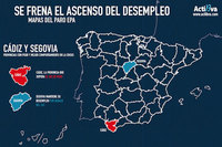 Segovia y Cádiz, cara cruz en los datos de empleo de la EPA (mapas del paro por provincias)