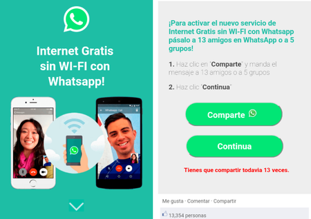 No piques, WhatsApp no está ofreciendo internet gratis