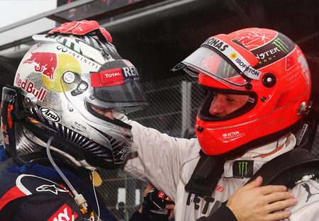 Michael Schumacher y Sebastian Vettel, Interlagos 2012
