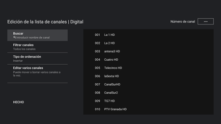 Sintonizar y ordenar