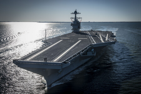 Bow View Of Uss Gerald R Ford Cvn 78 Underway On 8 April 2017
