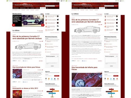 Vista compacta (izquierda) versus vista estándar (derecha)
