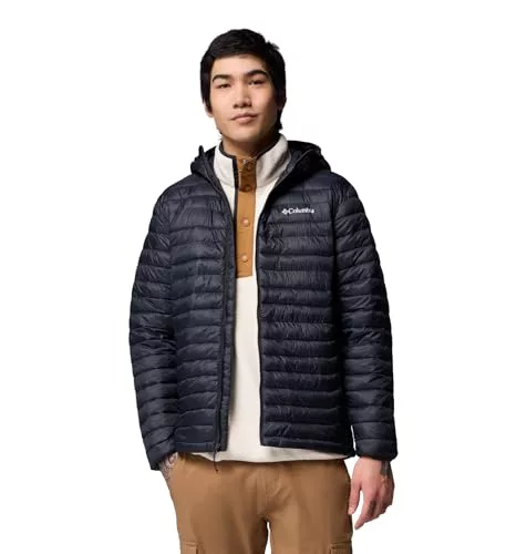 Columbia Powder Pass Chaqueta con capucha, Resistente al agua, Aislamiento ecológico, Dobladillo ajustable, Bolsillos seguros, Mentonera - Hombre