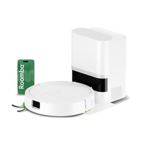 iRobot Roomba 115 Combo con Base AutoEmpty, Robot 2en1, Potencia de succión 15000 Pascales, Cepillo Lateral Flexible, Mopa de fregado extendida, 90 días autonomía, Navegación Clearview LiDAR, Blanco