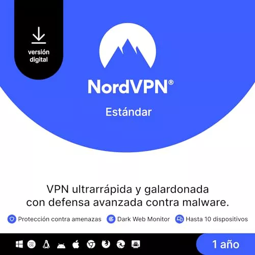 NordVPN スタンダード、10 デバイス、1 年、VPN とサイバーセキュリティ、デジタル コード