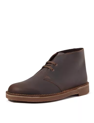 Clarks - Desert Boot Bushacre 3, Botas modelo Chukka Hombre, Lea marrón oscuro, 44 EU