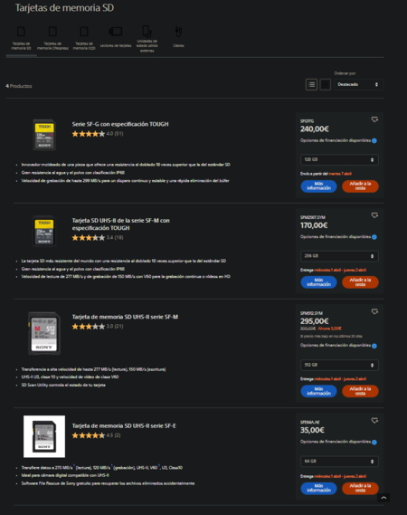 No solo ha subido de precio 100 euros la PS5, sino que ahora Sony ha suspendido la venta de tarjetas de memoria SD y CFexpress