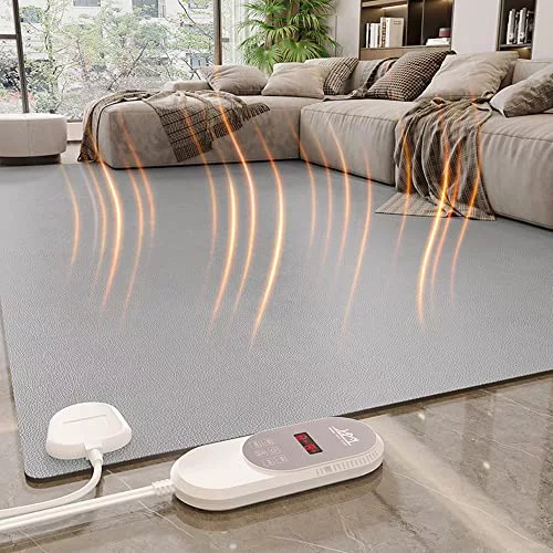 KWPHGLQA Alfombra calefactable con 6 Niveles de Temperatura Ajustable, Impermeable, Antideslizante, con Respaldo de Goma, Resistente a la Suciedad, para Calentar Pisos de dormitorios