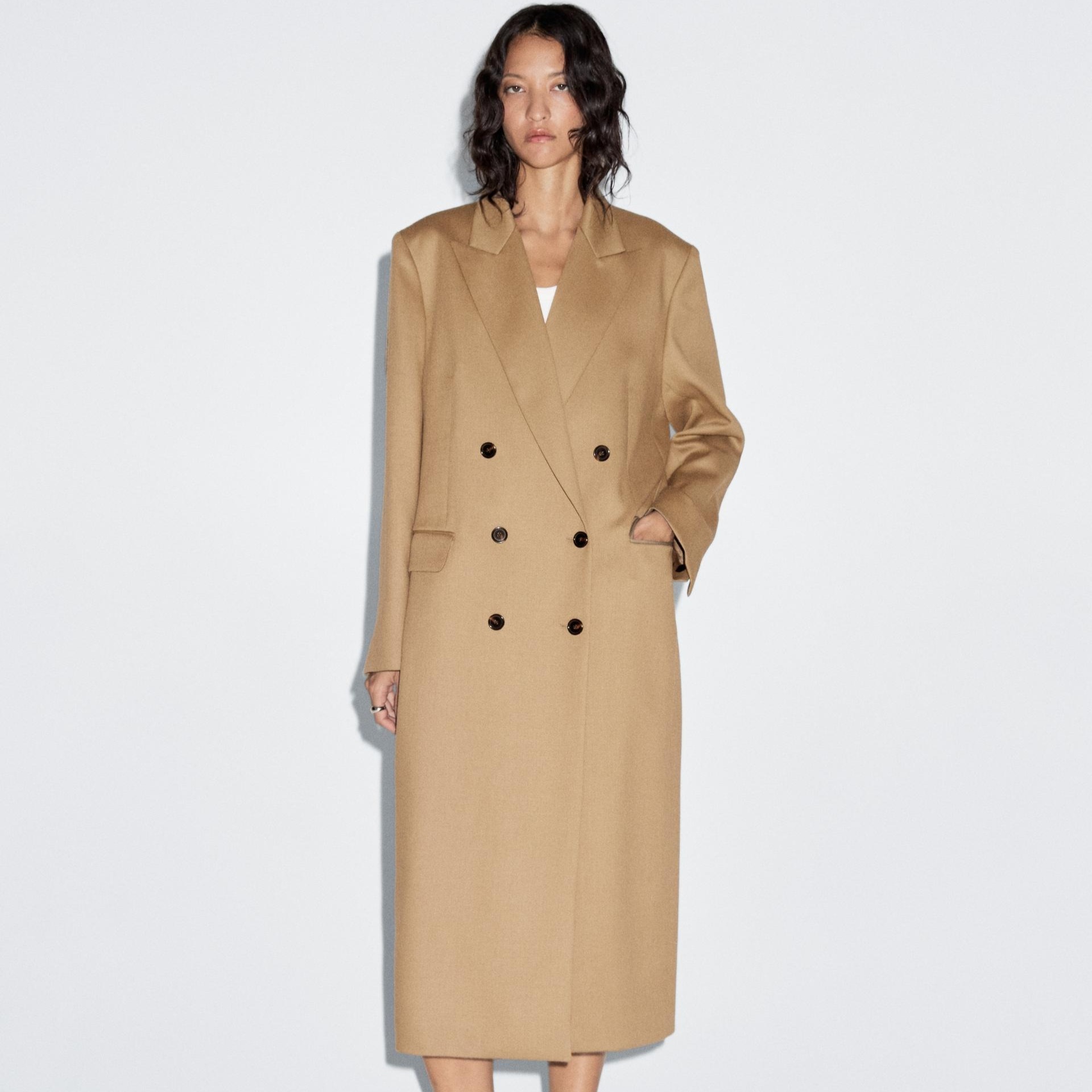 Abrigo largo 100% lana

