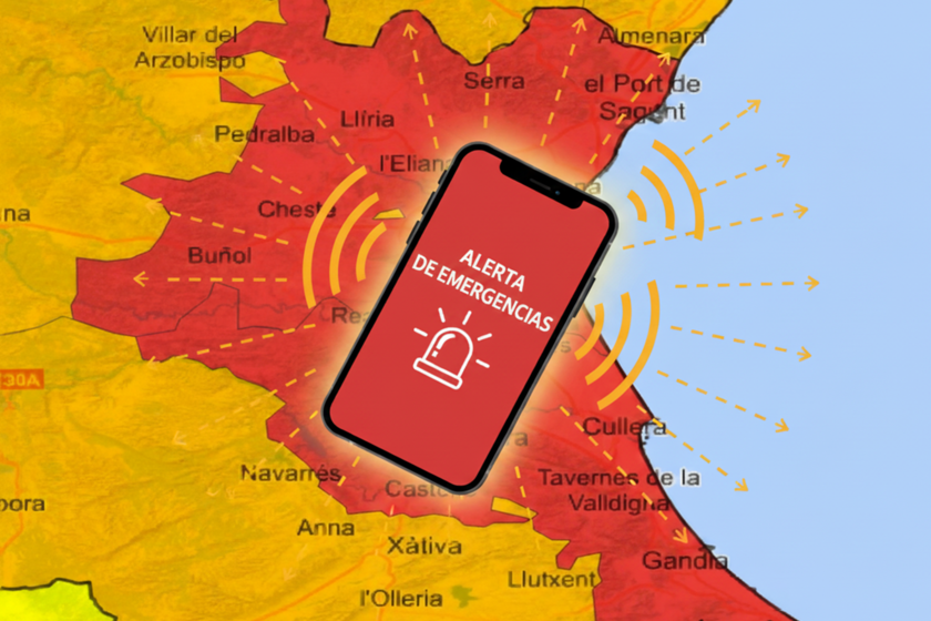 Las alertas de los móviles en Valencia y Castellón esta vez sí han sonado con anticipación. ES-Alert avisa del “riesgo extremo” por lluvias