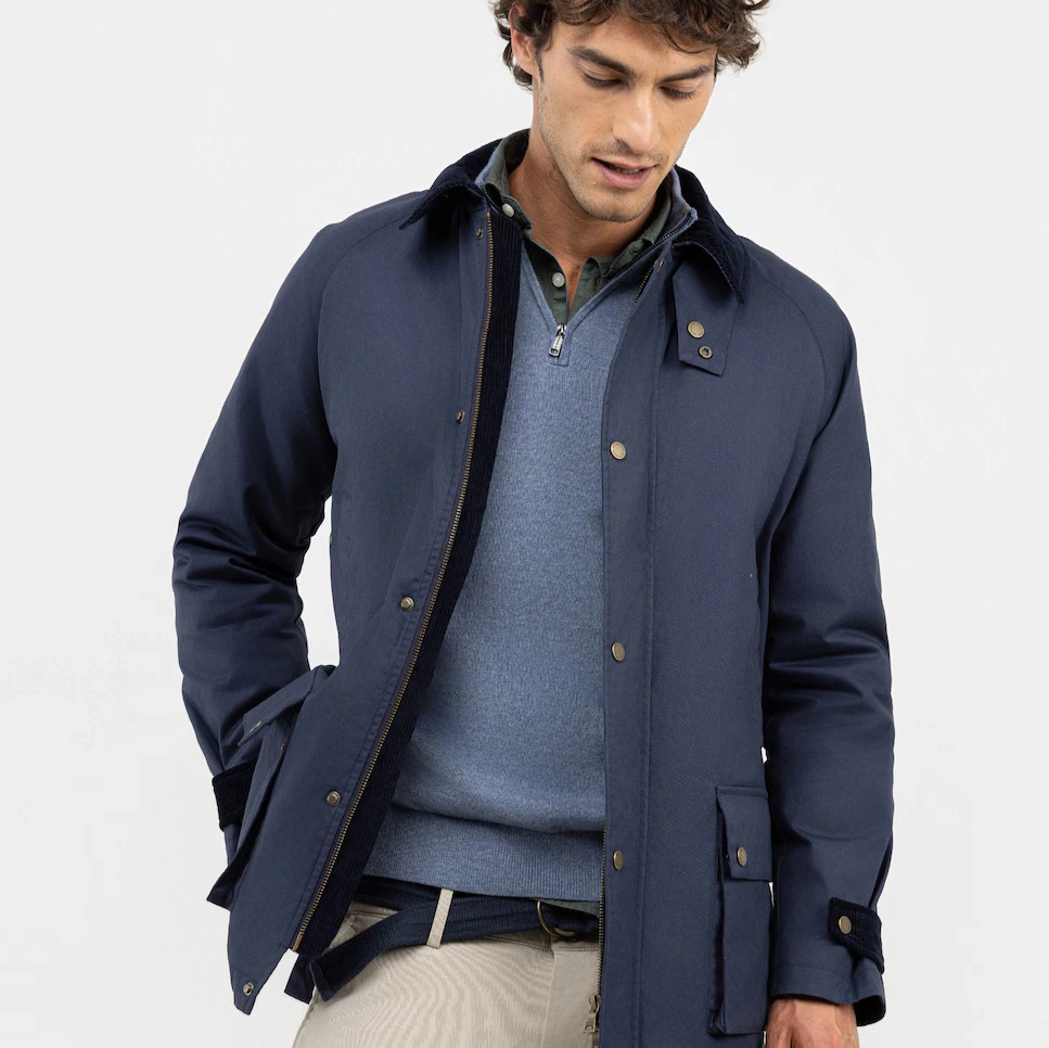 Chaqueta de hombre con cierre cremallera y cuello pana El Ganso