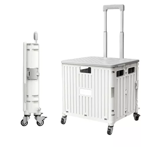 Carro utilitario plegable con ruedas para subir escaleras y mango telescópico, carrito plegable portátil para comestibles, jardín, camping, playa y transporte al aire libre