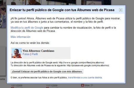 Google "sugiere" a los usuarios de Picasa a vincular sus fotos con su perfil de Google