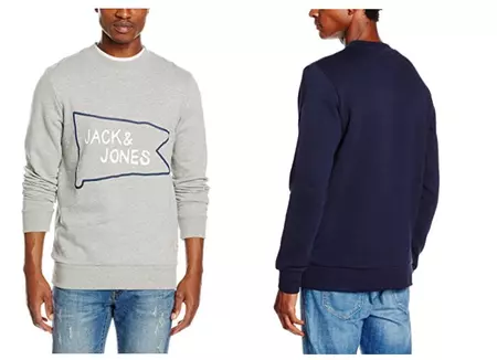 Por 13,50 euros en Amazon podemos hacernos con esta  sudadera de Jack & Jones Jormulti Sweat Mx Slim Crew Neck 