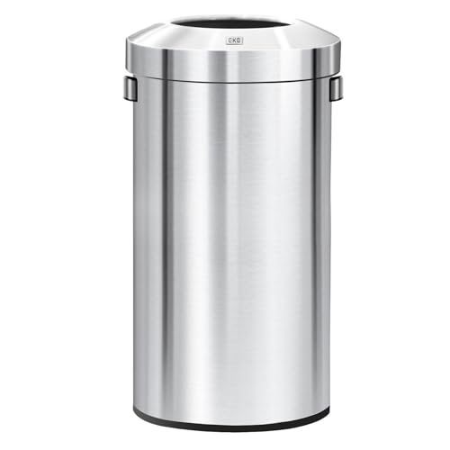 EKO Bote de Basura 120L Comecial Metalico Cubo de Basura Grande para Cocina con Tapa Desmontable y Asa de Trasportar.