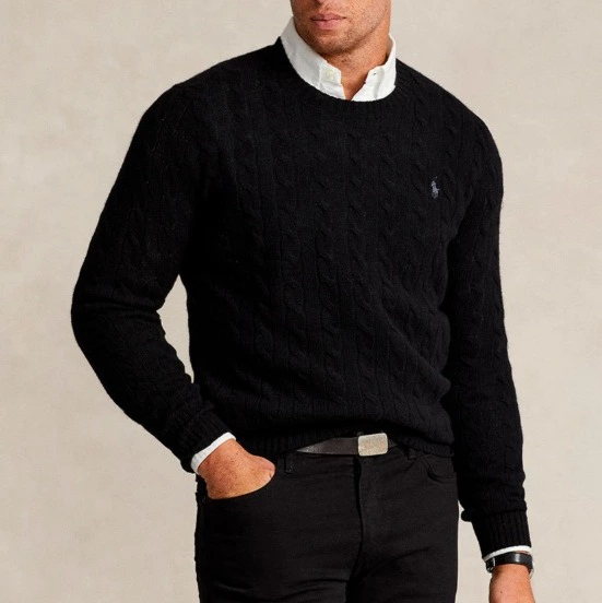 Polo Ralph Lauren Jersey de hombre de lana y cachemira en punto de ochos