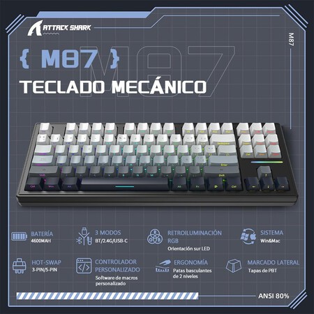 teclado mecánico M87