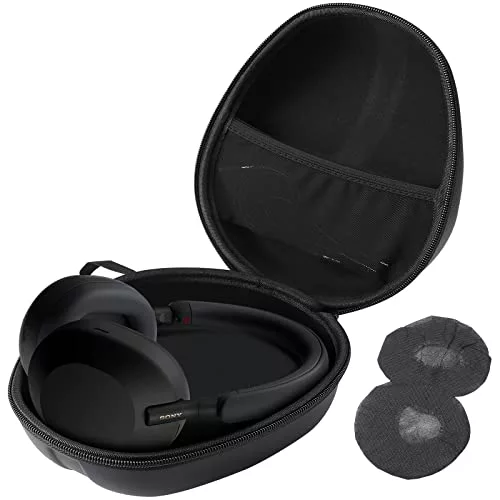 ProCase Estuche Rígido para Auriculares, Bolsa de Viaje Compatible con Sony WH-1000XM4, Beats Solo3, Bose QC, Funda Protectora de EVA con Cubierta Antipolvo - Negro