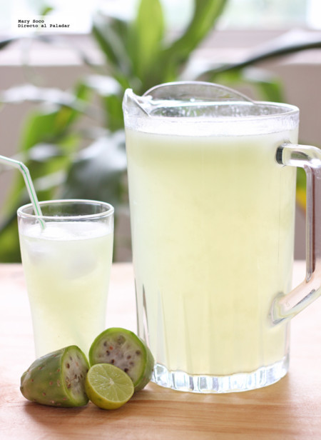 Agua fresca de limón y tuna. Receta