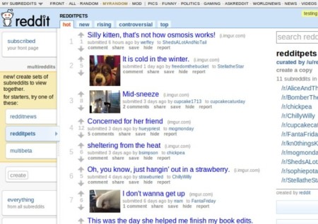 Reddit prueba unos grupos de subforos independientes llamados multireddits