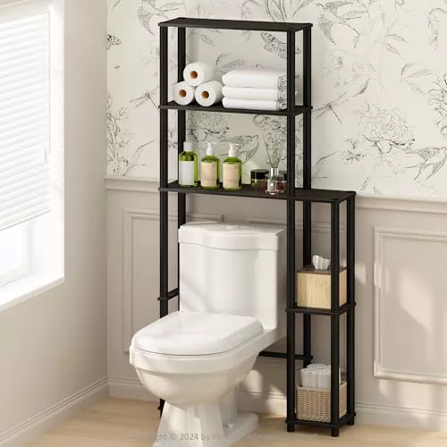 Furinno Turn-N-Tube - Estantes de baño Independientes sobre el Inodoro