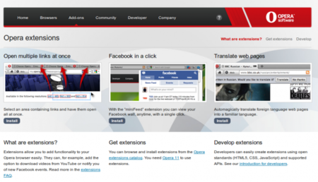 Las extensiones en Opera van despegando: LastPass, Twitter, Facebook, GMail y más