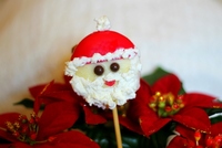 Recetas de Navidad para hacer con niños: Papá Noel hecho con queso