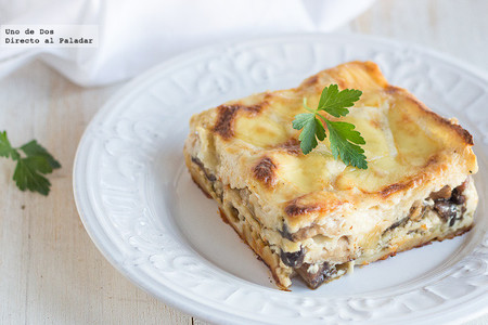 Lasaña de setas. Receta