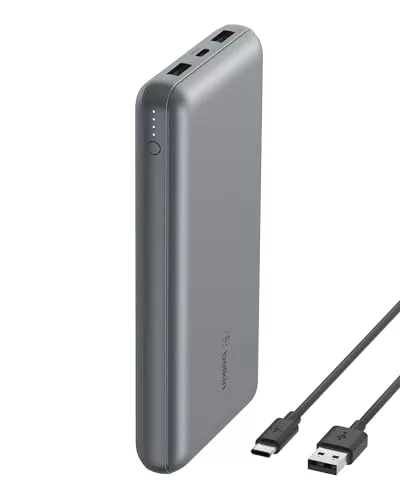 Belkin Cargador USB-C portátil de 20000mAH, batería Externa 20K con Puerto USB-C de Salida/Entrada, Power Bank con 2 Puertos USB-A y Cable USB-C a USB-A para iPhone, Galaxy, iPad - Gris Espacial