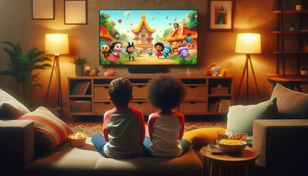 niños viendo la tele