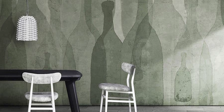 ¿Te atreves con el color verde caqui? empapelar así funciona como base para colores secundarios
