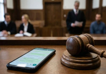 Un móvil conWhatsApp en un juicio
