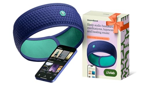 HoomBand | Auriculares Bluetooth para dormir | Diadema para dormir, viajes, meditación | Acceso gratuito a historias hipnóticas y sonidos creados por expertos en sueño | Cable de carga incluido