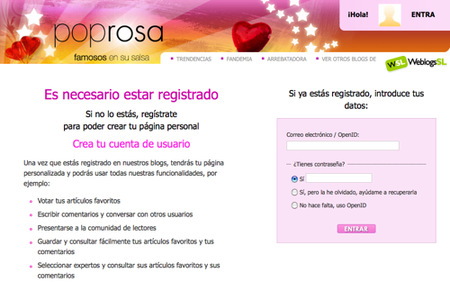 Registrarse en Poprosa: ahora mucho más fácil y rápido