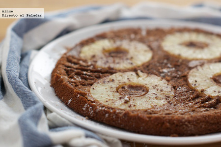 Pastel de chocolate y piña. Receta de Navidad