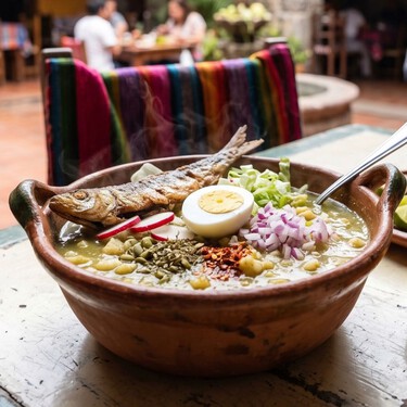 Cómo hacer un pozole verde original de Guerrero: lleva sardina, huevo y mezcal, como en la Costa 