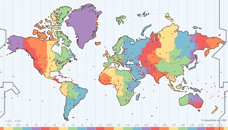Este mapa interactivo nos descubre los husos horarios, cuándo se producen los cambios de hora y otros datos interesantes
