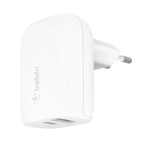 Belkin ブースト充電ウォールチャージャー 32W USB-C + USB-A ホワイト - WCB008vfWH