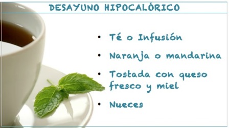 Ejemplo de desayuno en una dieta de adelgazamiento