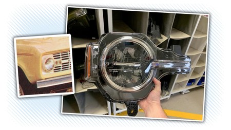 La foto filtrada del faro del Ford Bronco 2020 confirma que será tan vintage como lo imaginas