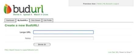 Budurl, acortador de direcciones con estadísticas de uso