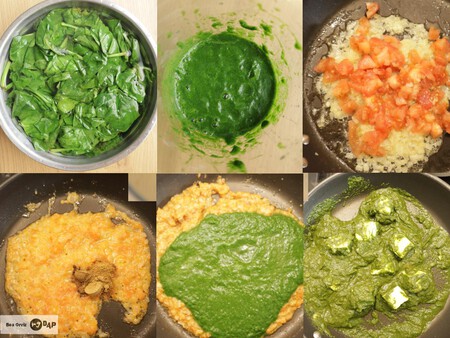 Palak Paneer Pasos