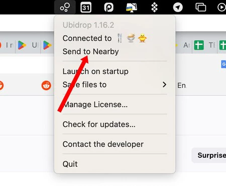 Ubidrop はタスクバーに常駐し、あらゆるファイルを簡単に送信できます