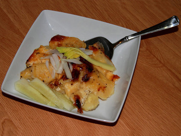 Receta de patatas gratinadas con queso emmental sin lactosa